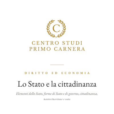 DIRITTO ED ECONOMIA – LO STATO E LA CITTADINANZA